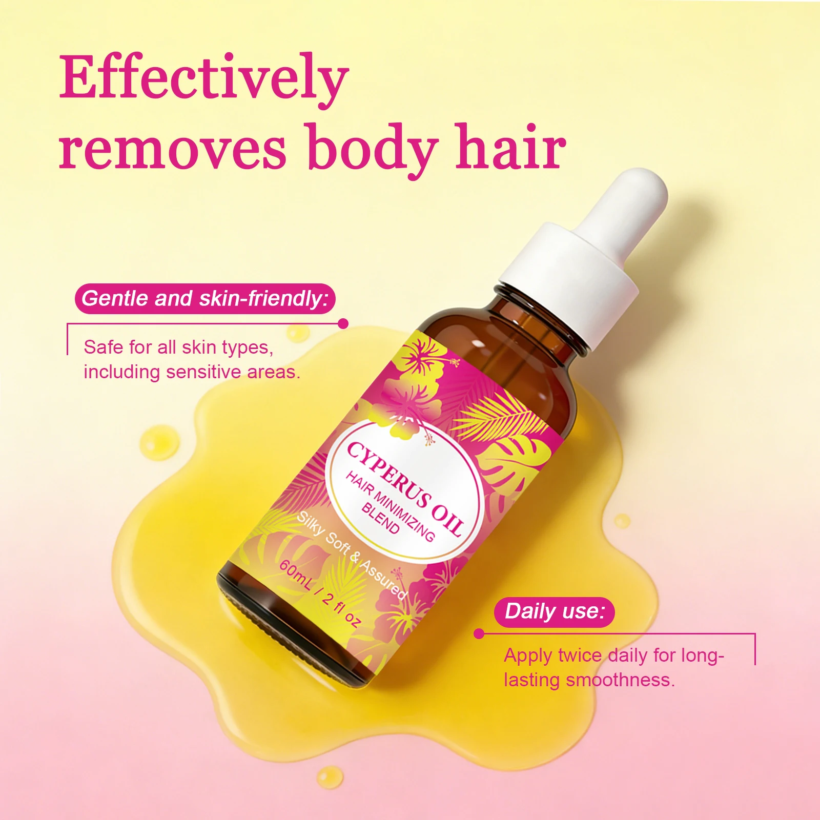 Hair Care Vegan - Huile corporelle naturelle Cyperus 60ml –